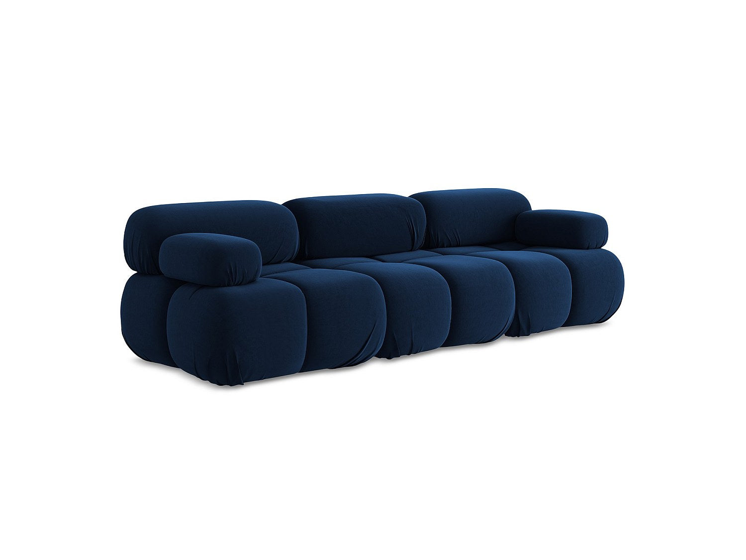 Canapé modulable 3 places bleu velours