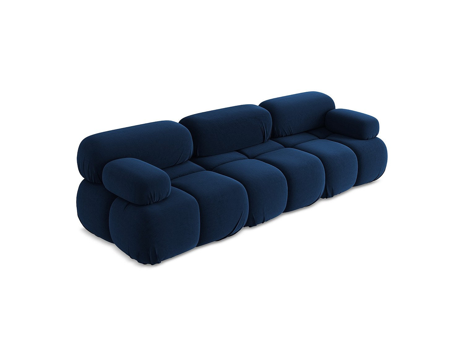 Canapé modulable 3 places bleu velours