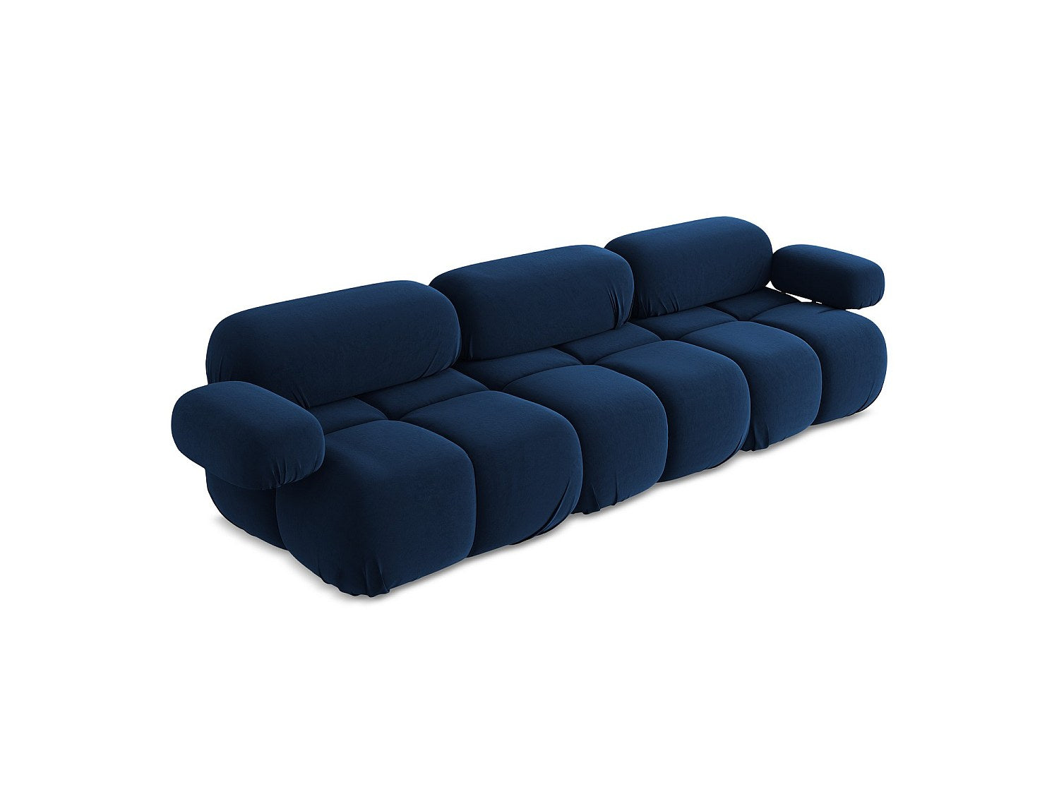 Canapé modulable 3 places bleu velours