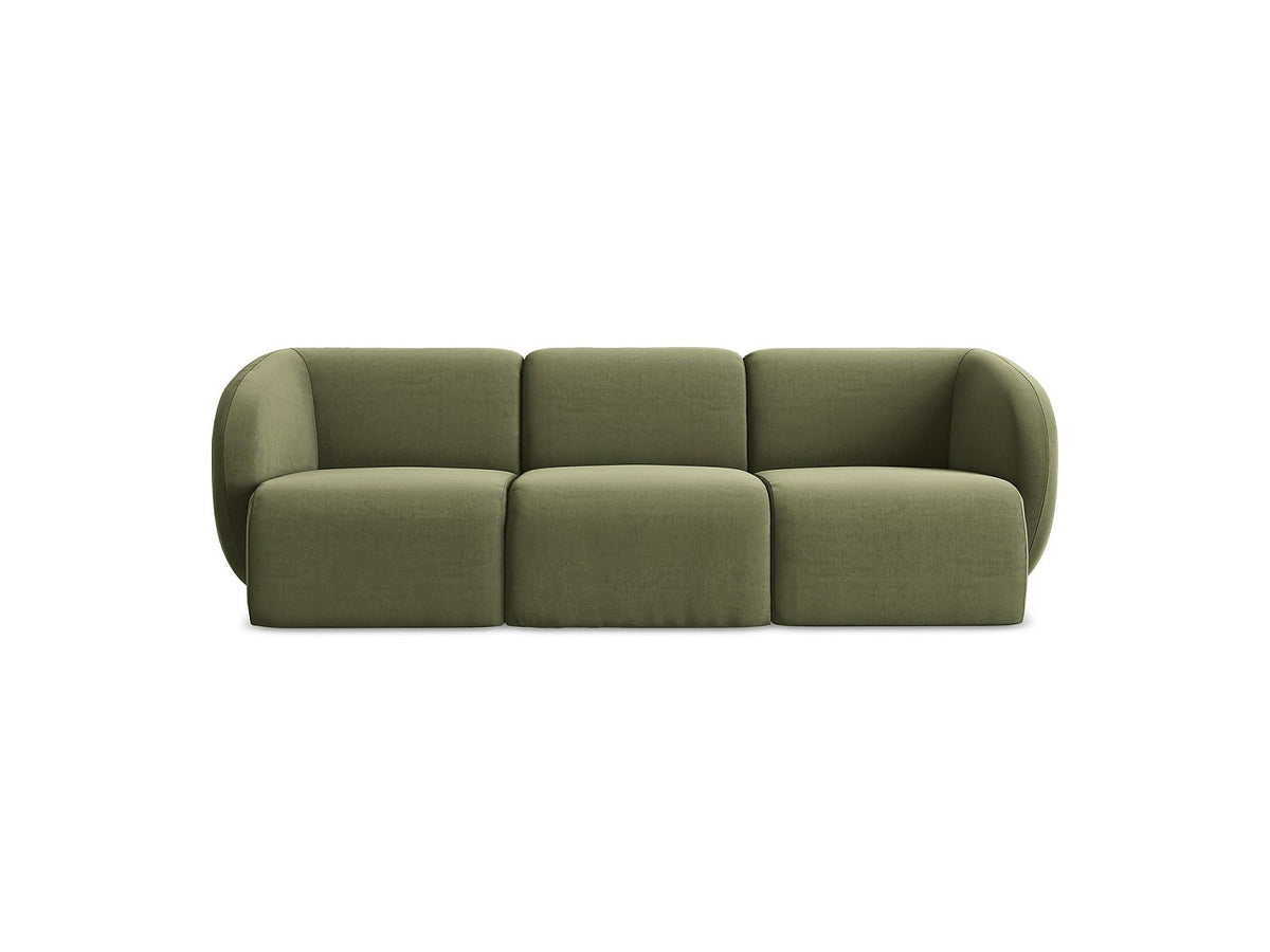 Canapé modulable 3 places vert tissu