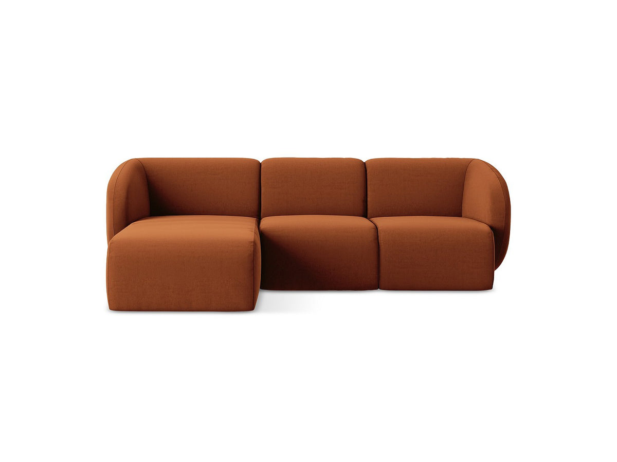 Canapé modulable 3 places orange tissu