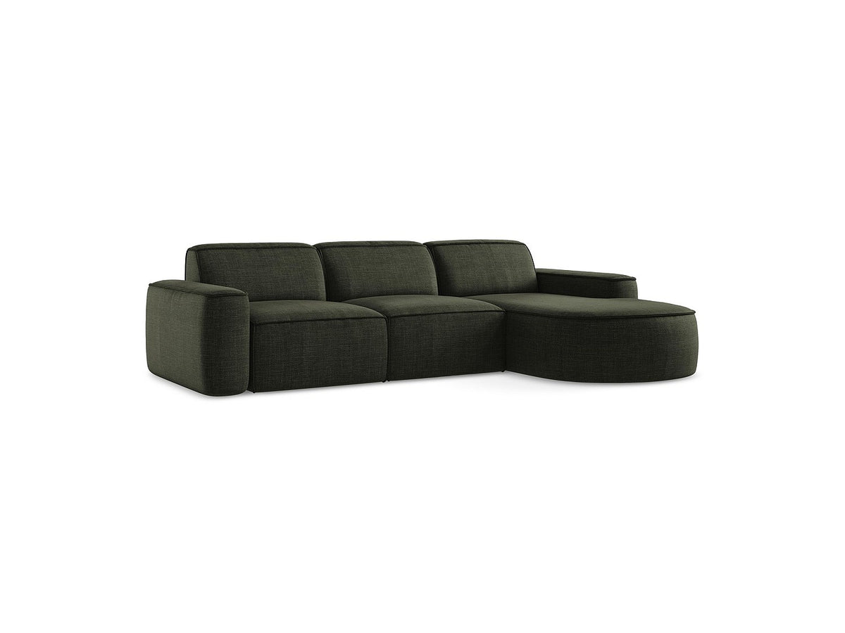 Canapé modulable 3 places vert tissu