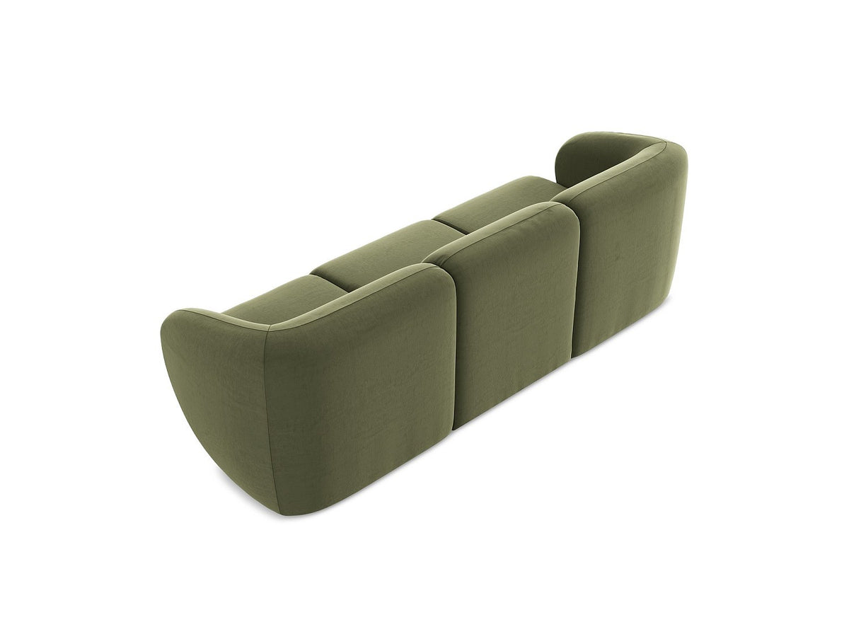 Canapé modulable 3 places vert tissu