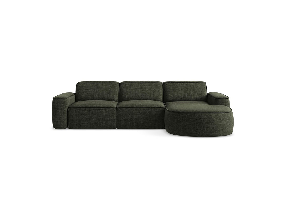 Canapé modulable 3 places vert tissu