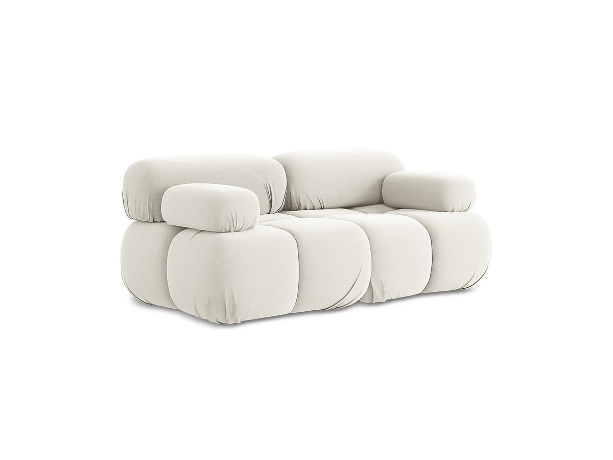 Canapé modulable 2 places beige velours