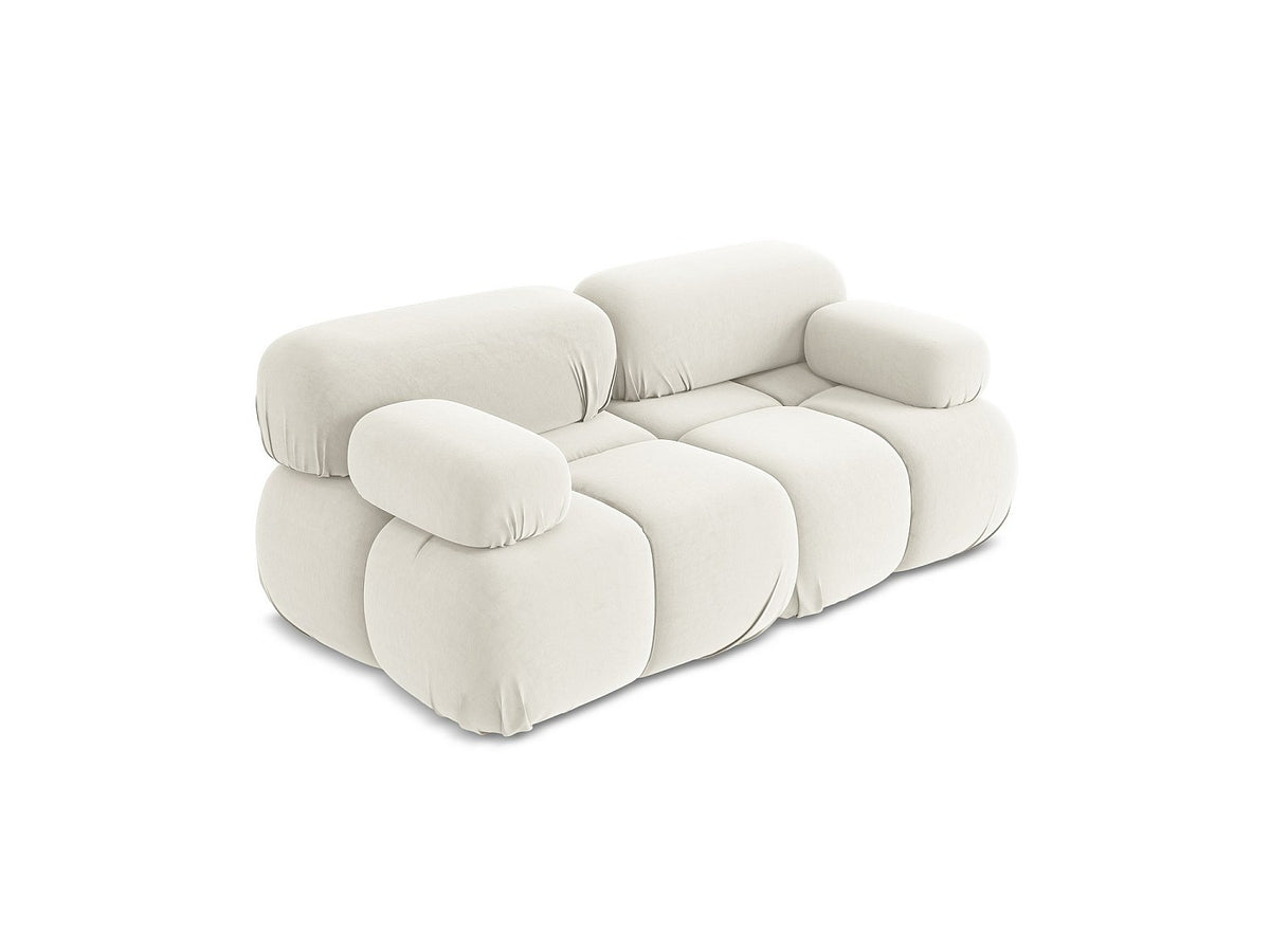 Canapé modulable 2 places beige velours
