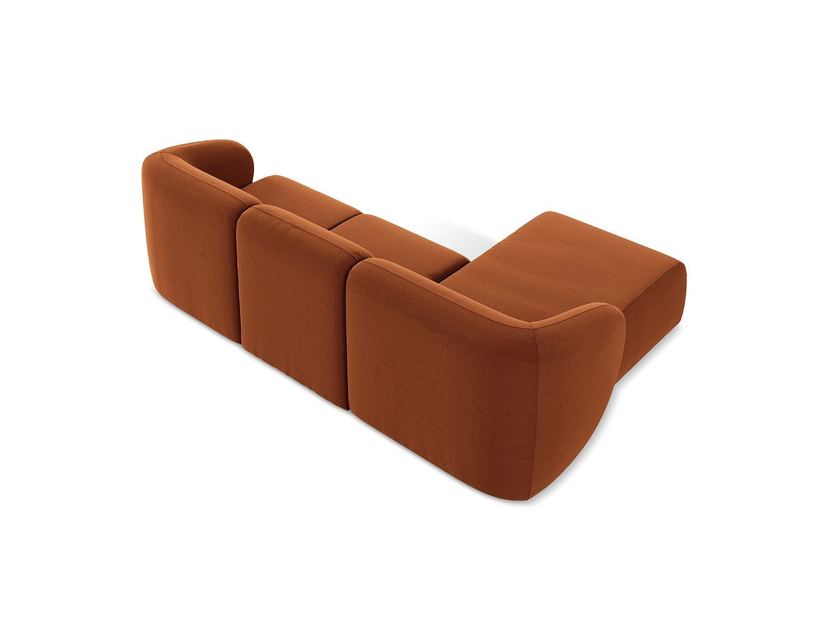 Canapé modulable 3 places orange tissu