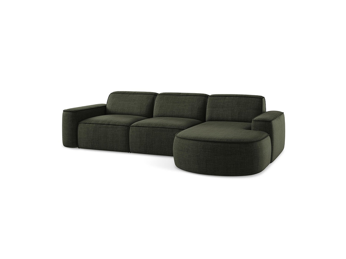 Canapé modulable 3 places vert tissu