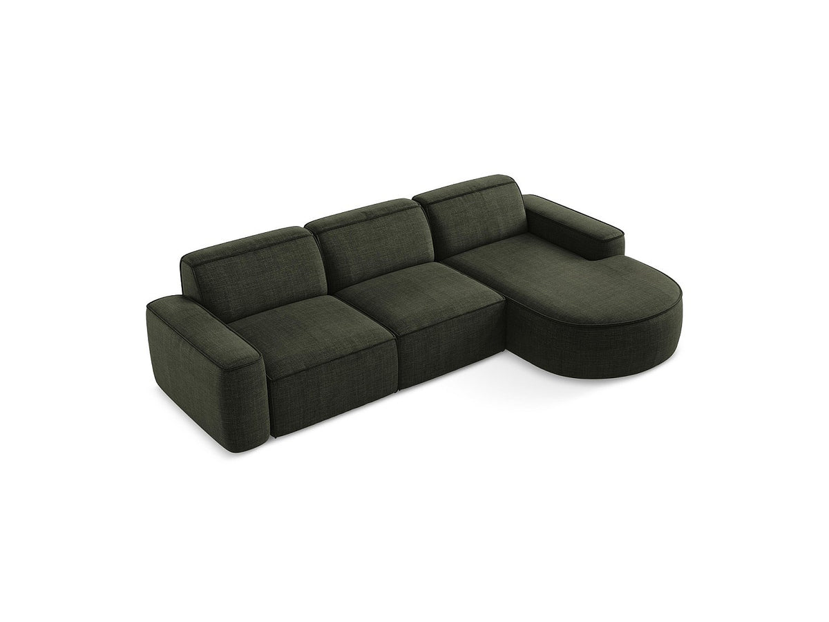Canapé modulable 3 places vert tissu