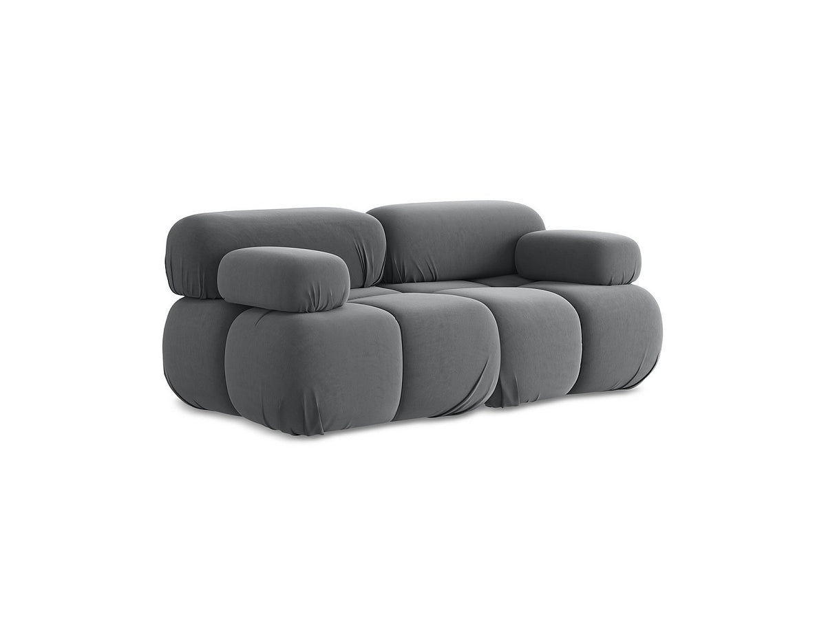 Canapé modulable 2 places gris velours
