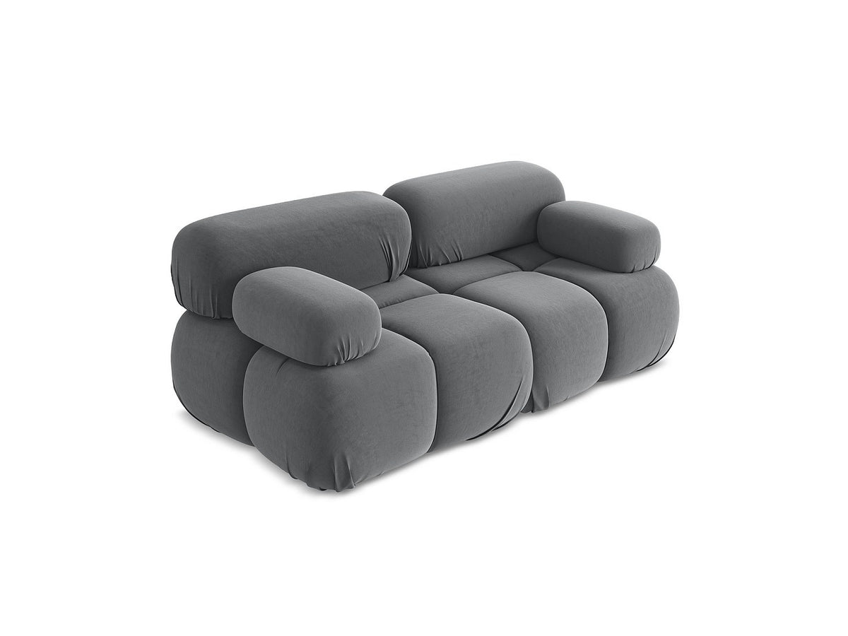 Canapé modulable 2 places gris velours