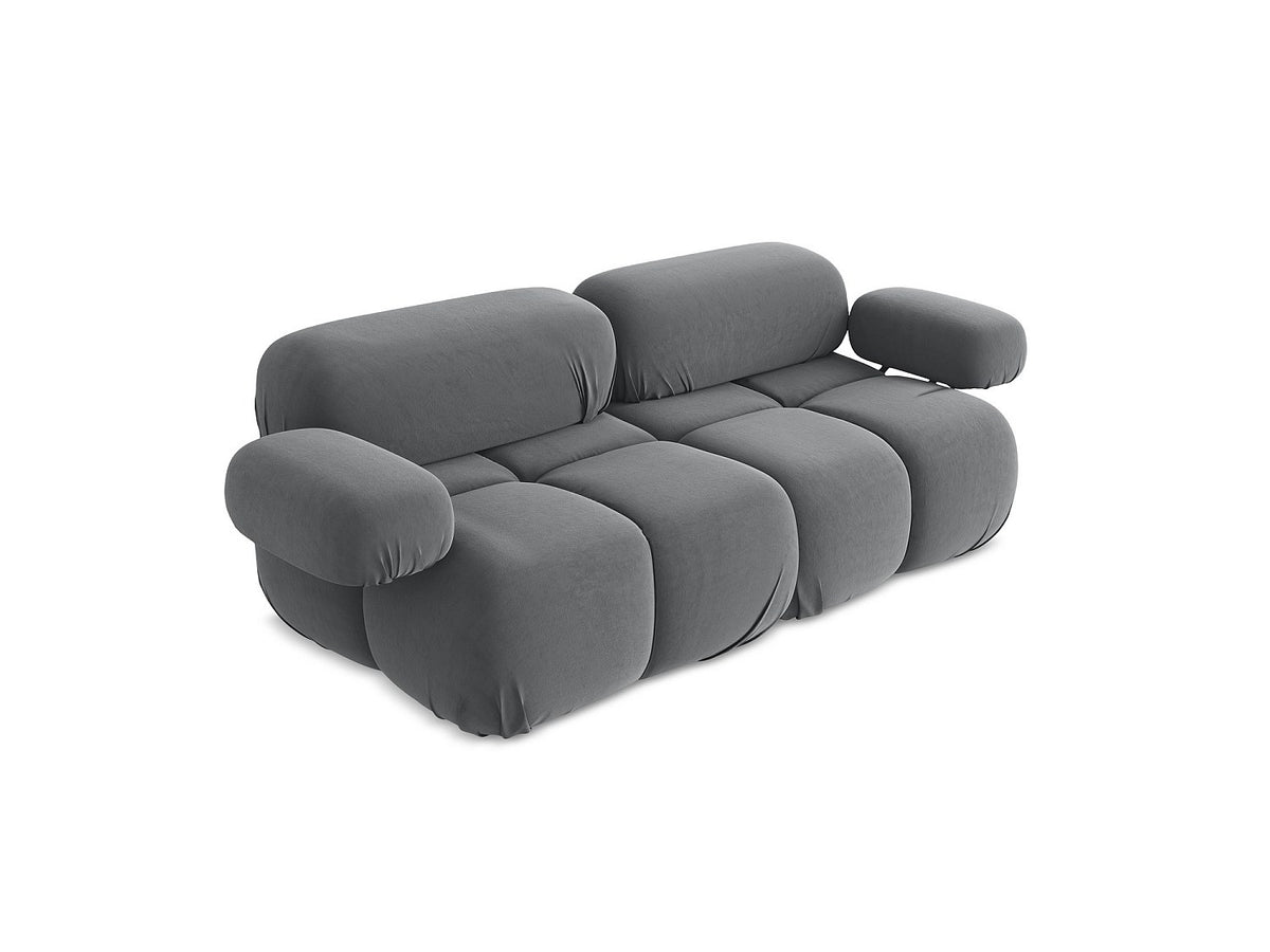 Canapé modulable 2 places gris velours