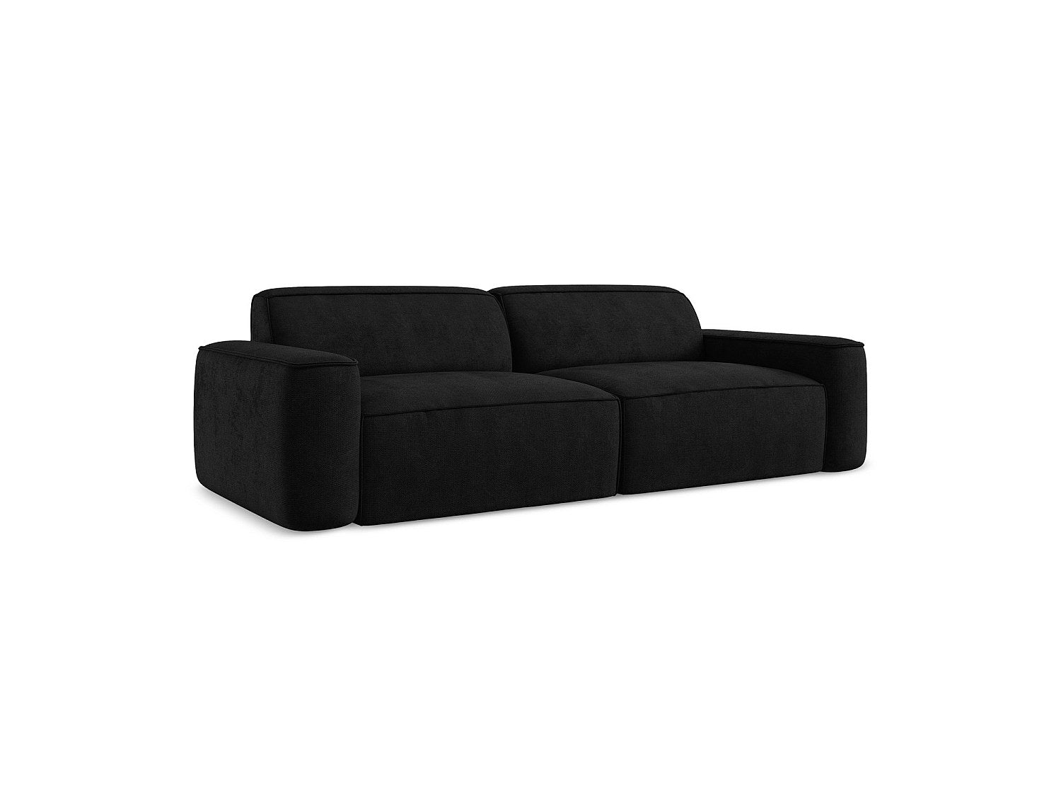 Canapé modulable 4 places noir tissu