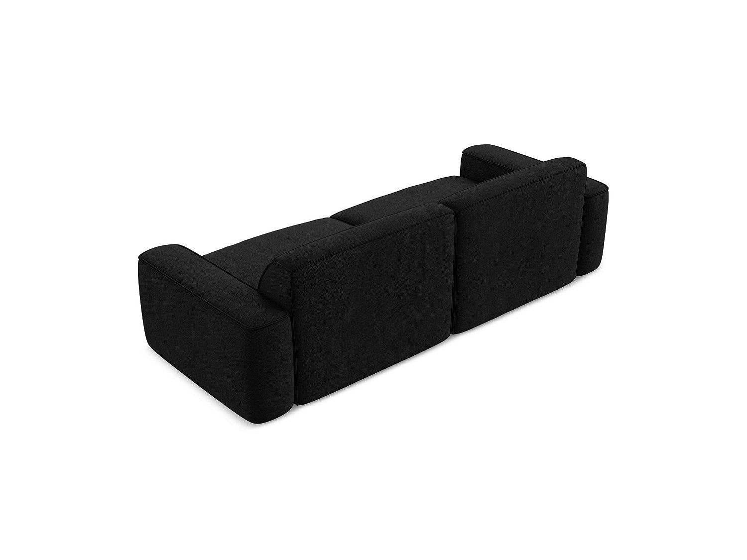 Canapé modulable 4 places noir tissu