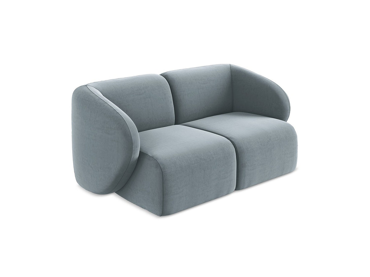 Canapé modulable 2 places bleu tissu