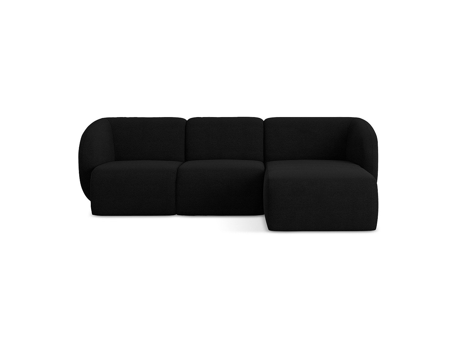 Canapé modulable 3 places noir tissu
