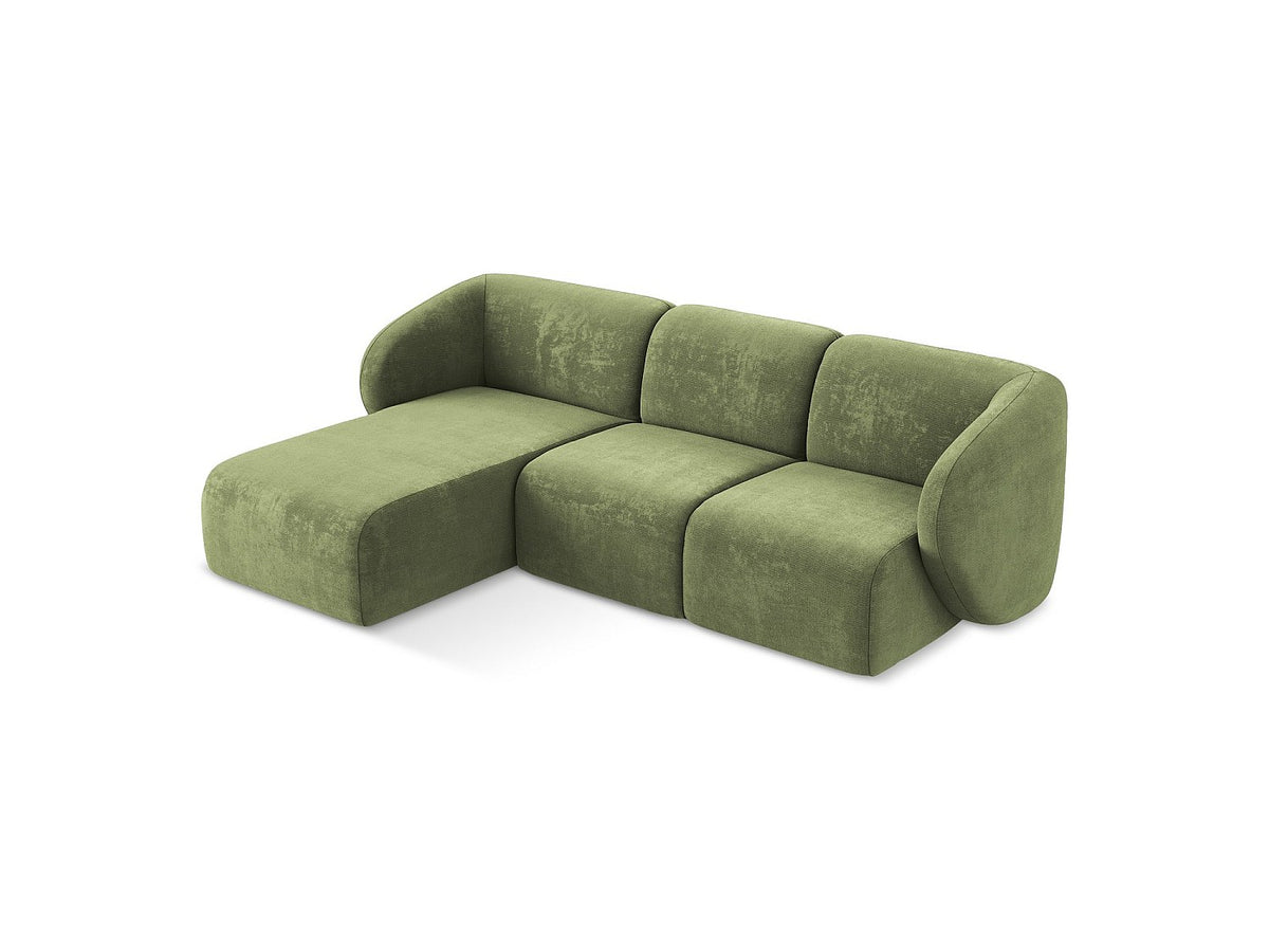 Canapé modulable 3 places vert tissu
