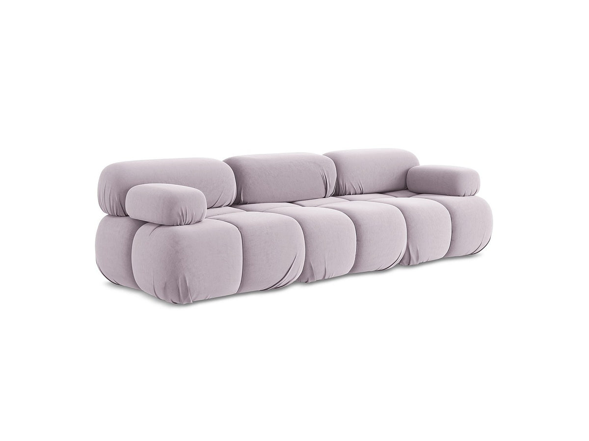 Canapé modulable 3 places violet velours