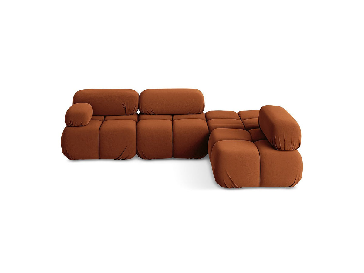 Canapé modulable 3 places orange velours