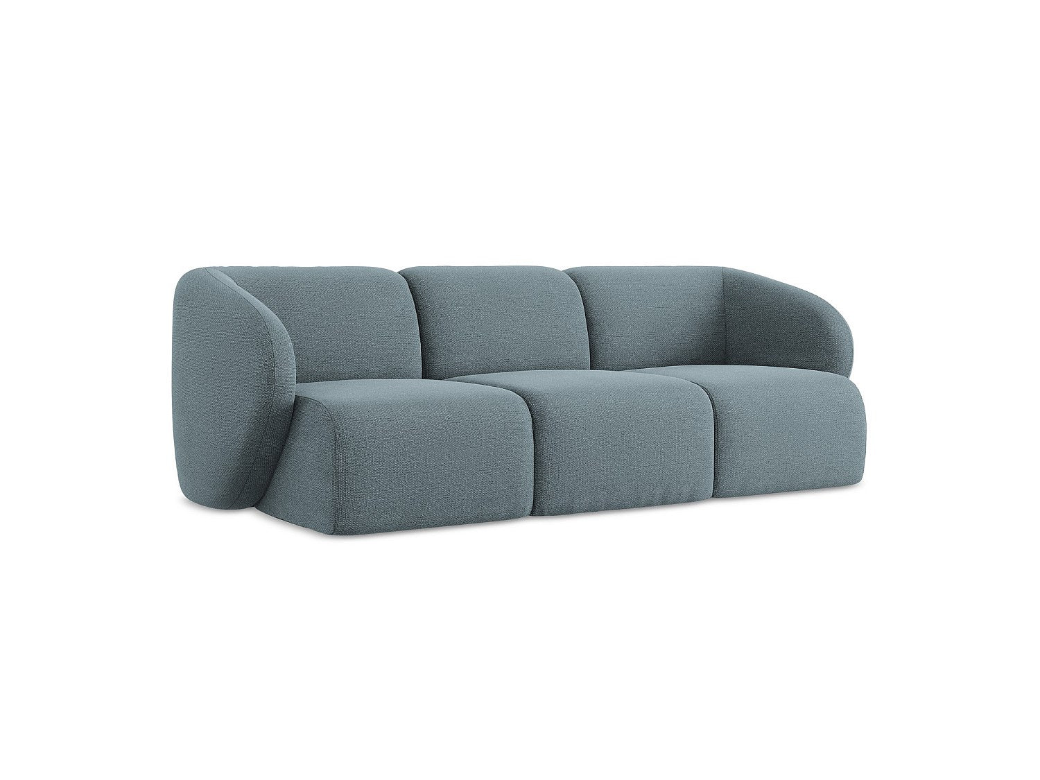 Canapé modulable 3 places bleu tissu
