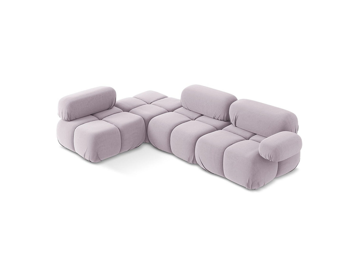 Canapé modulable 3 places violet velours