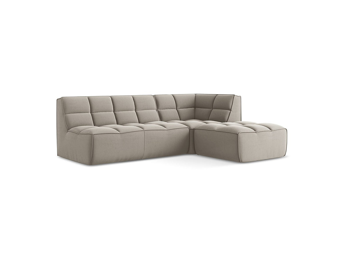 Canapé modulable 4 places taupe tissu