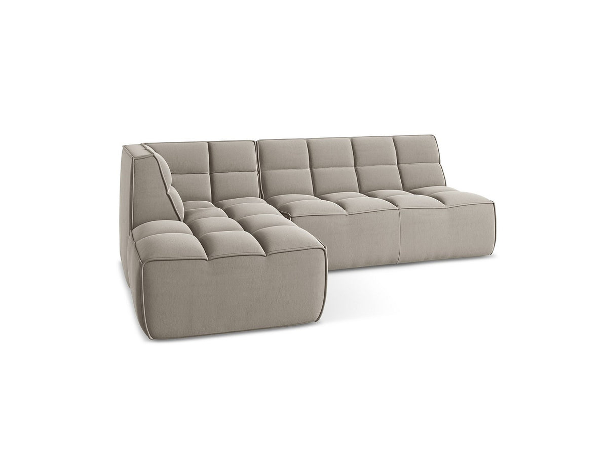 Canapé modulable 4 places taupe tissu