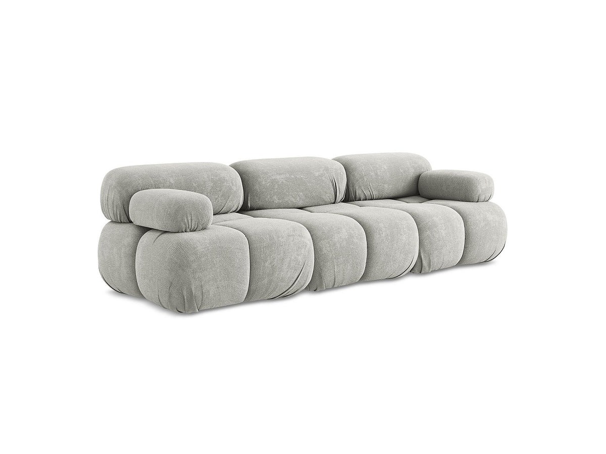 Canapé modulable 3 places gris tissu