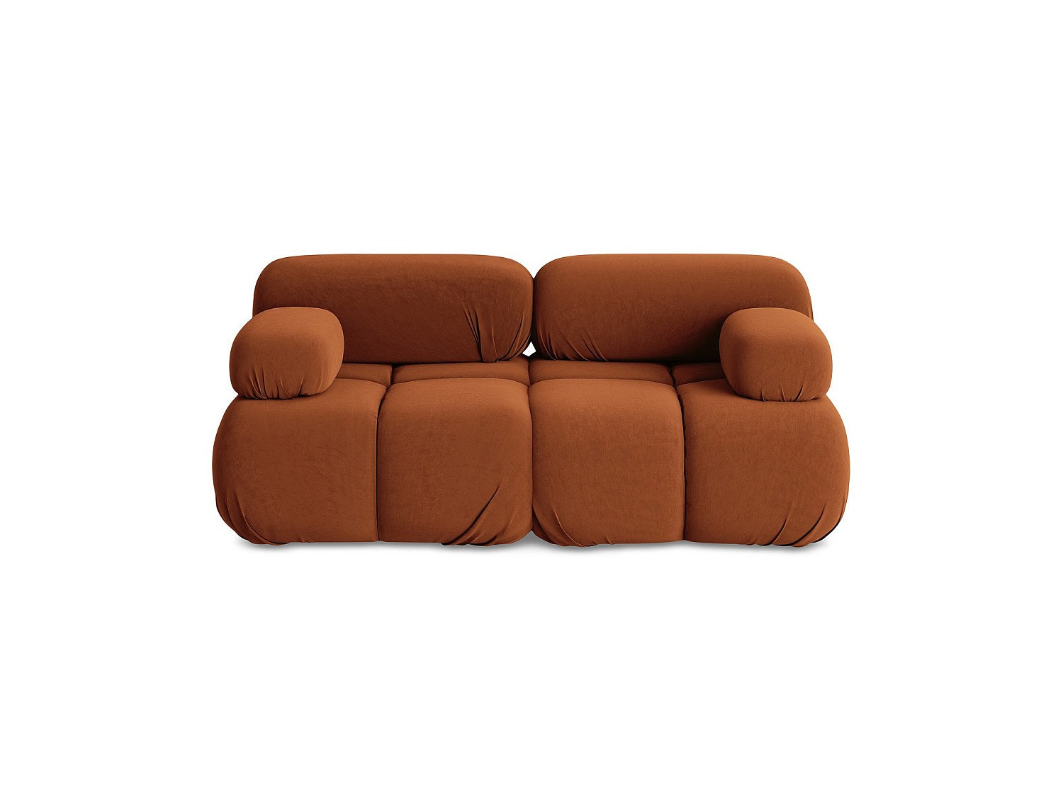 Canapé modulable 2 places orange velours