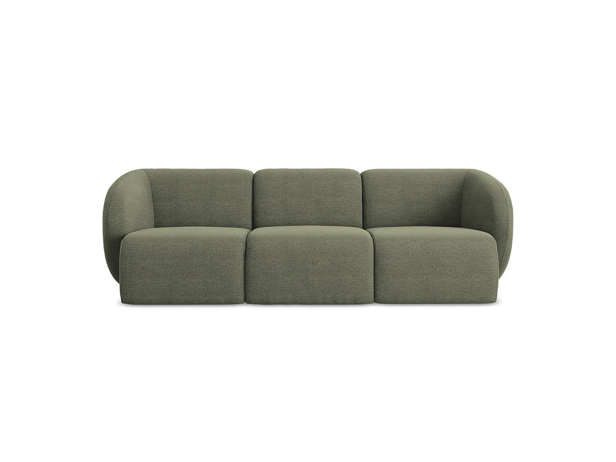 Canapé modulable 3 places vert tissu