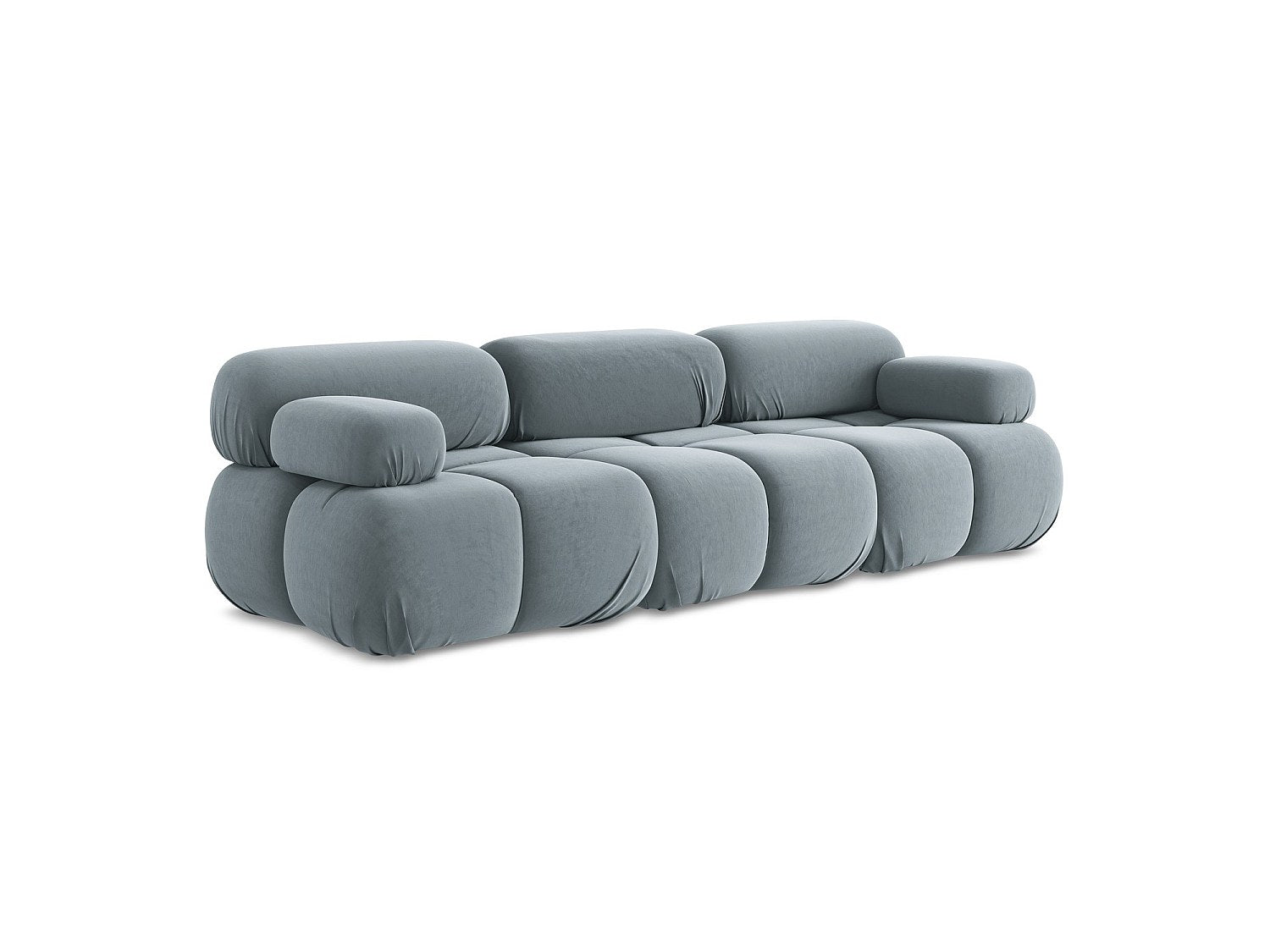 Canapé modulable 3 places bleu velours
