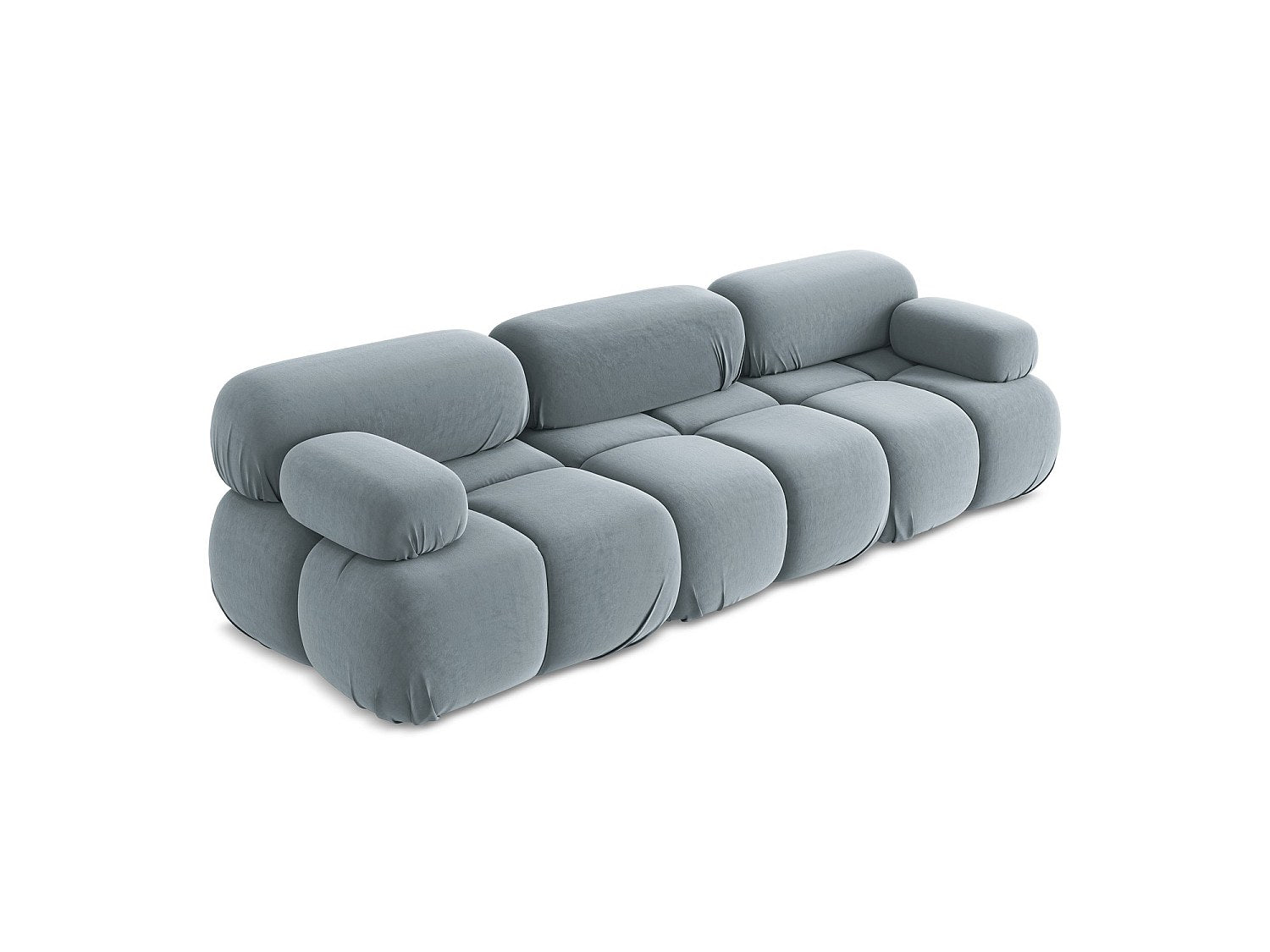 Canapé modulable 3 places bleu velours