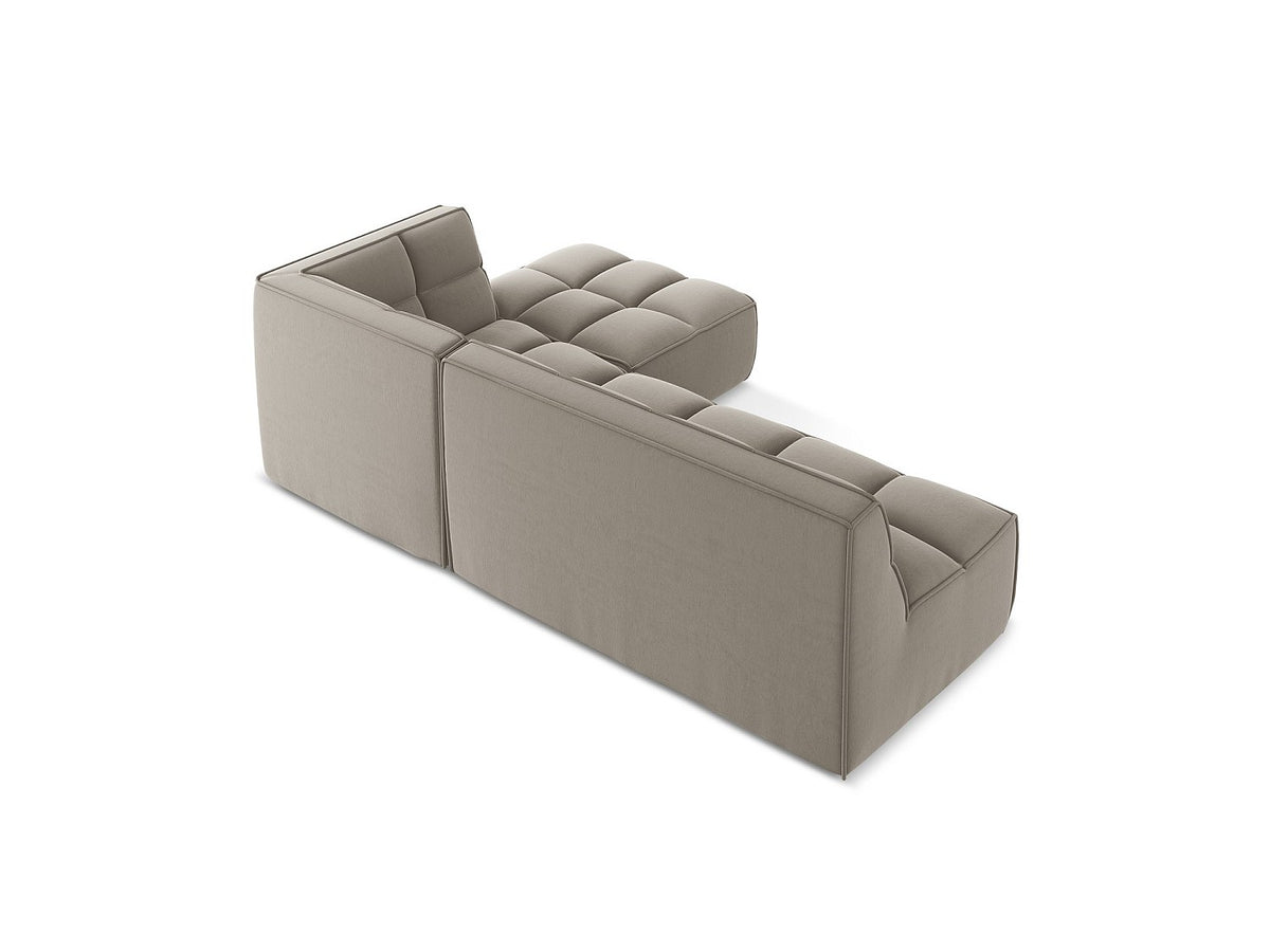 Canapé modulable 4 places taupe tissu