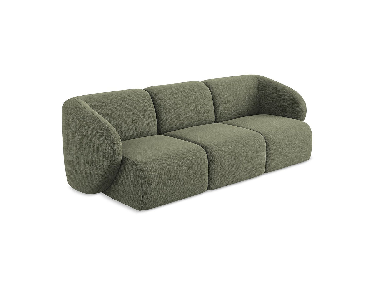 Canapé modulable 3 places vert tissu