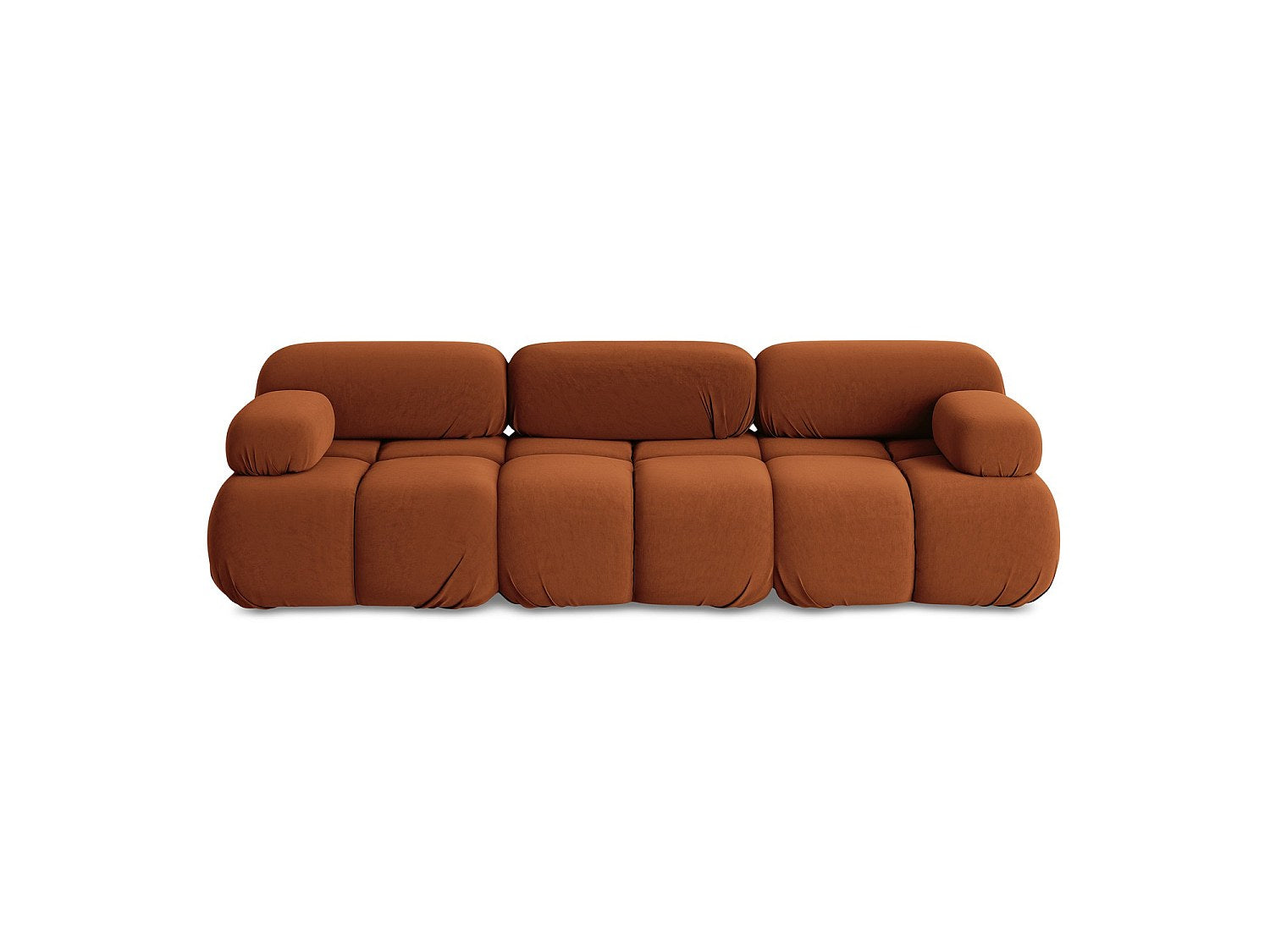 Canapé modulable 3 places orange velours