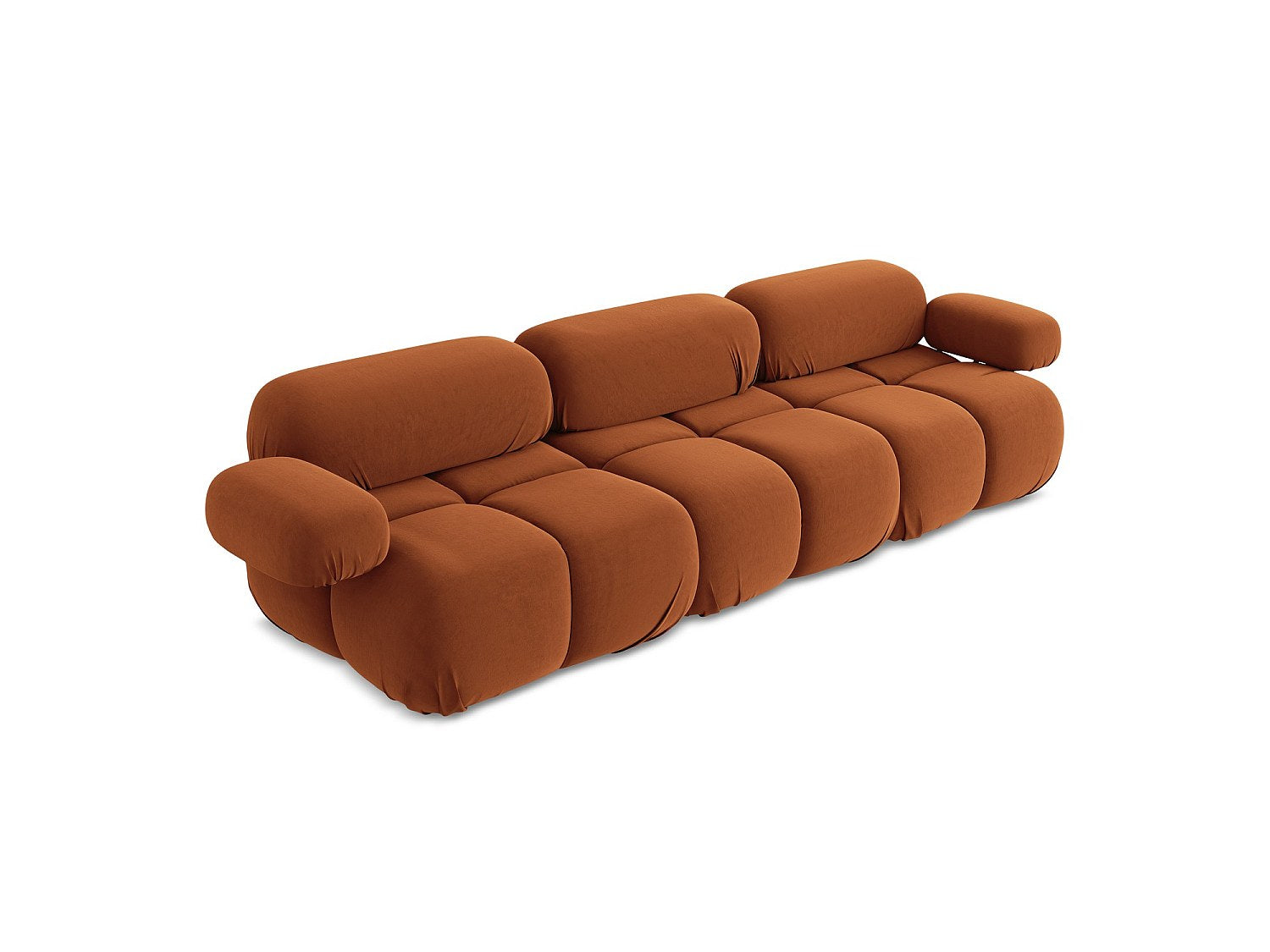 Canapé modulable 3 places orange velours