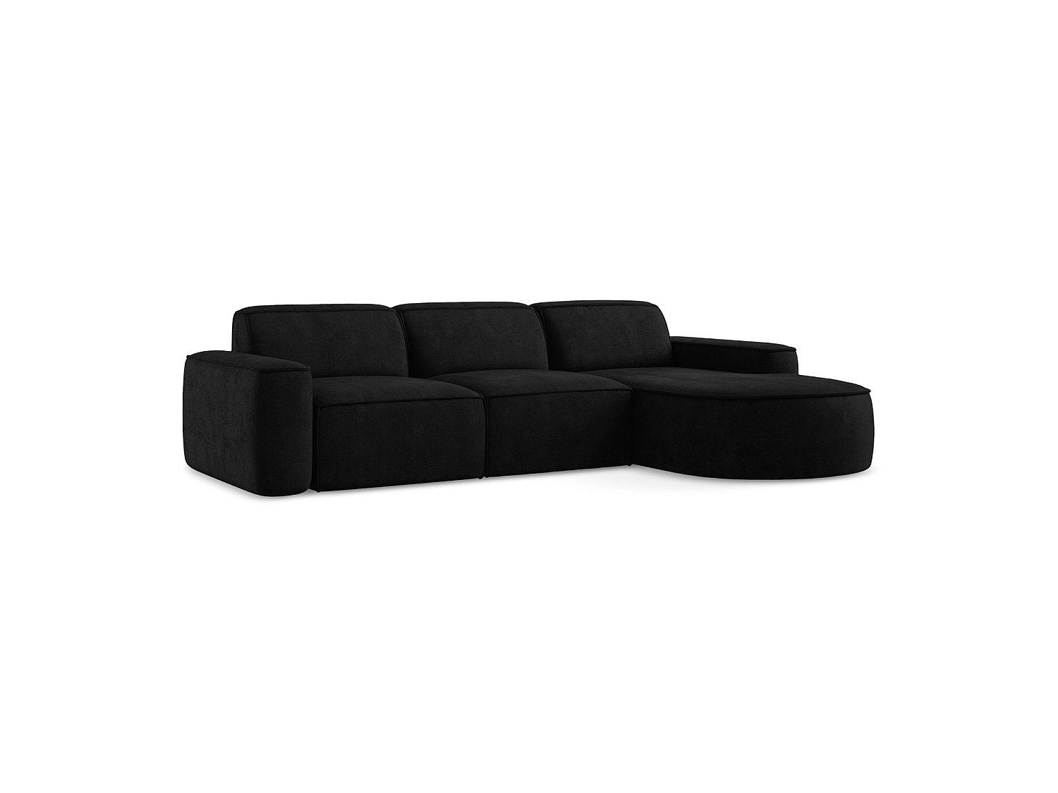 Canapé modulable 3 places noir tissu