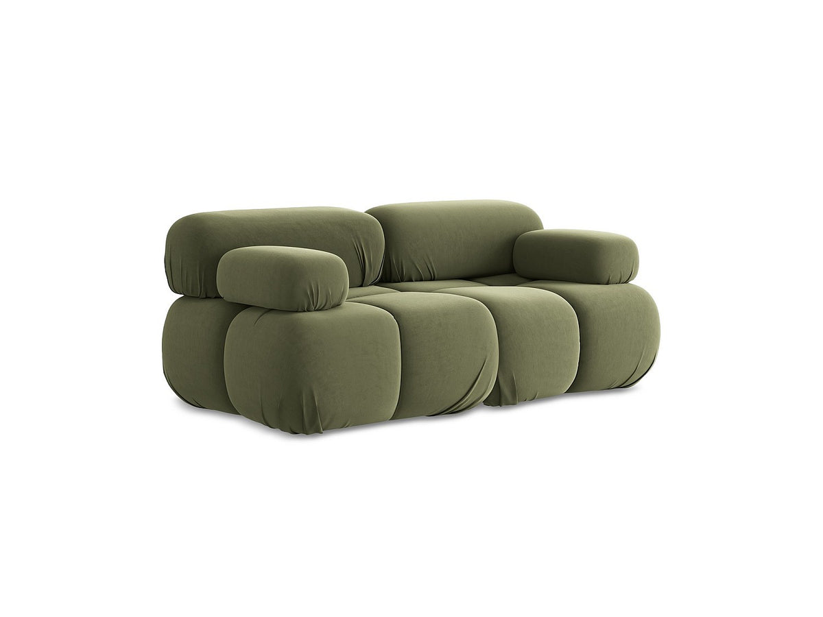 Canapé modulable 2 places vert velours