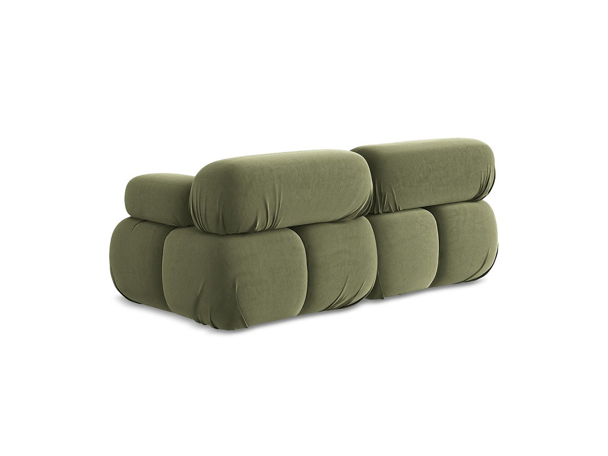 Canapé modulable 2 places vert velours