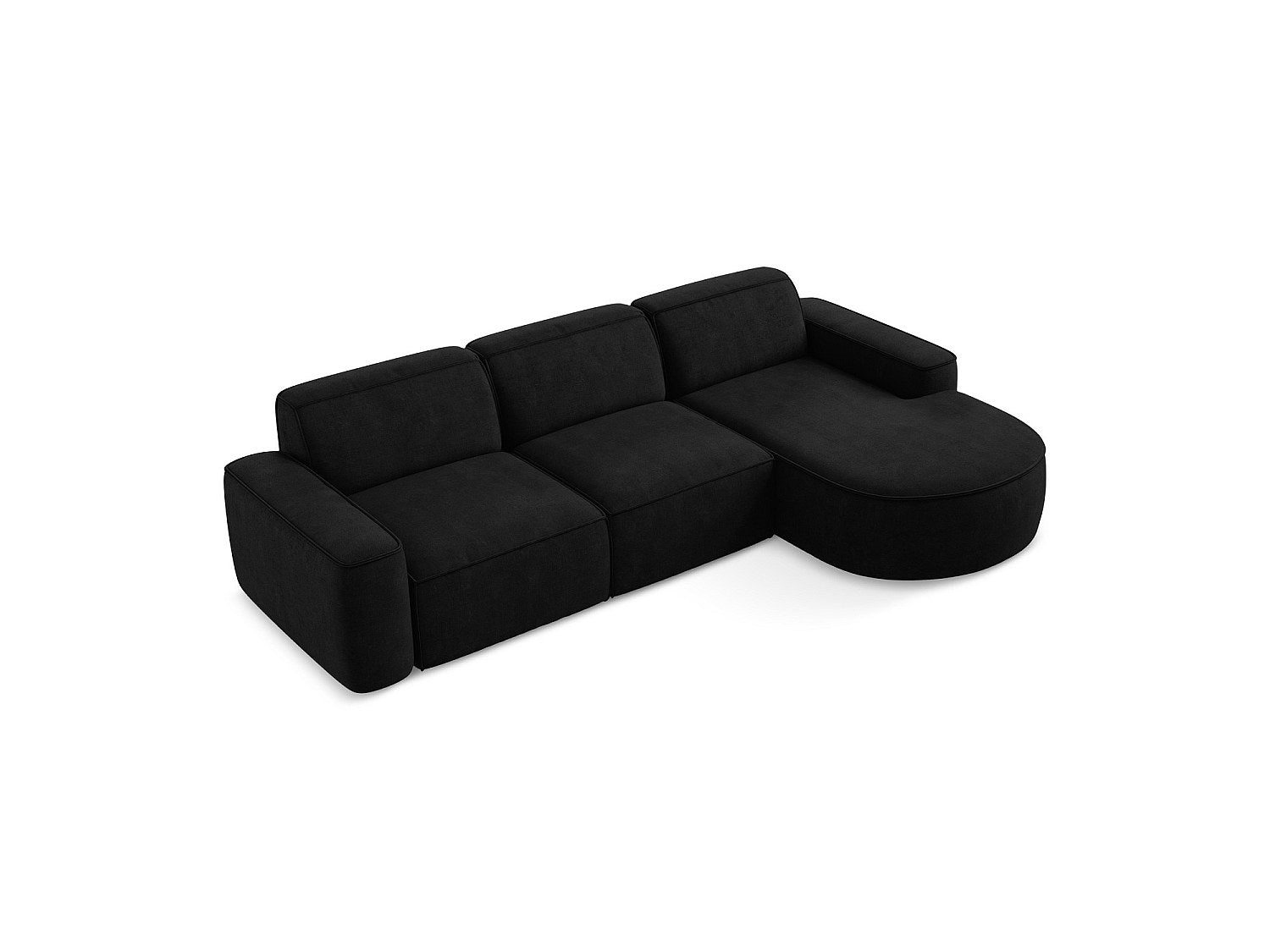 Canapé modulable 3 places noir tissu