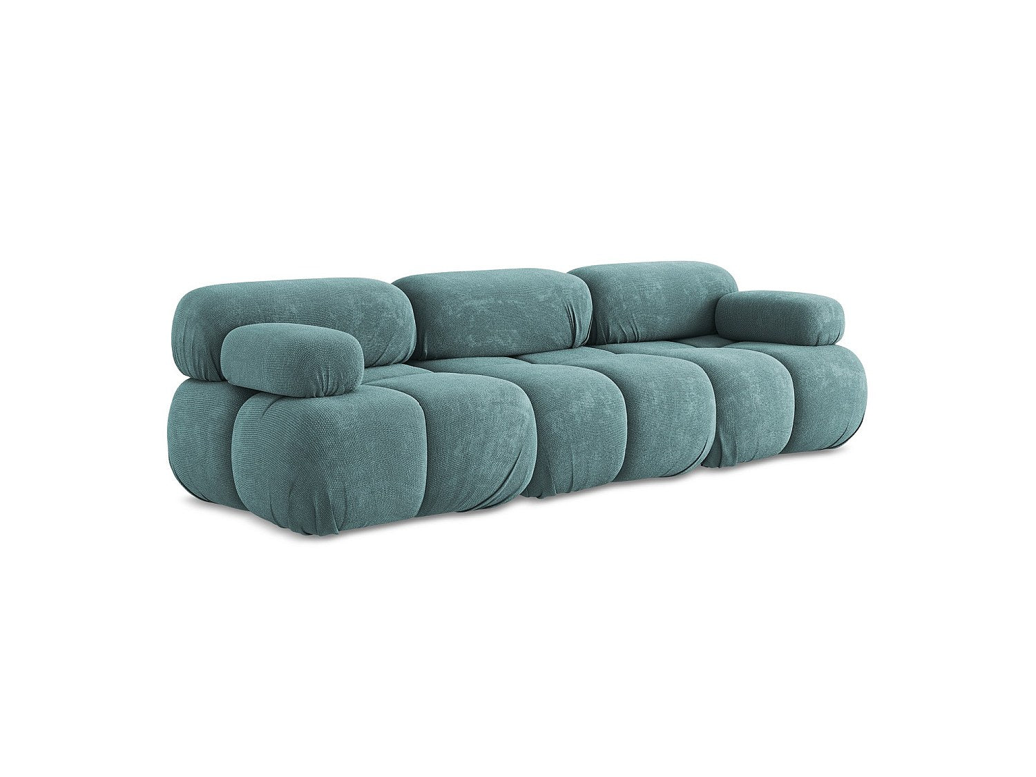 Canapé modulable 3 places bleu tissu