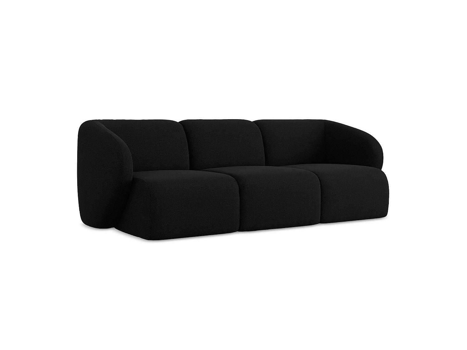 Canapé modulable 3 places noir tissu