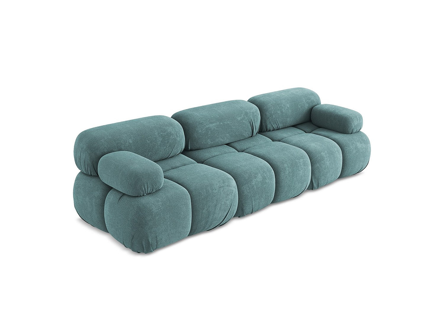 Canapé modulable 3 places bleu tissu
