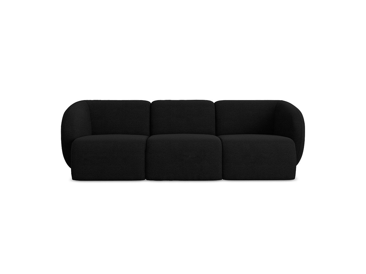 Canapé modulable 3 places noir tissu