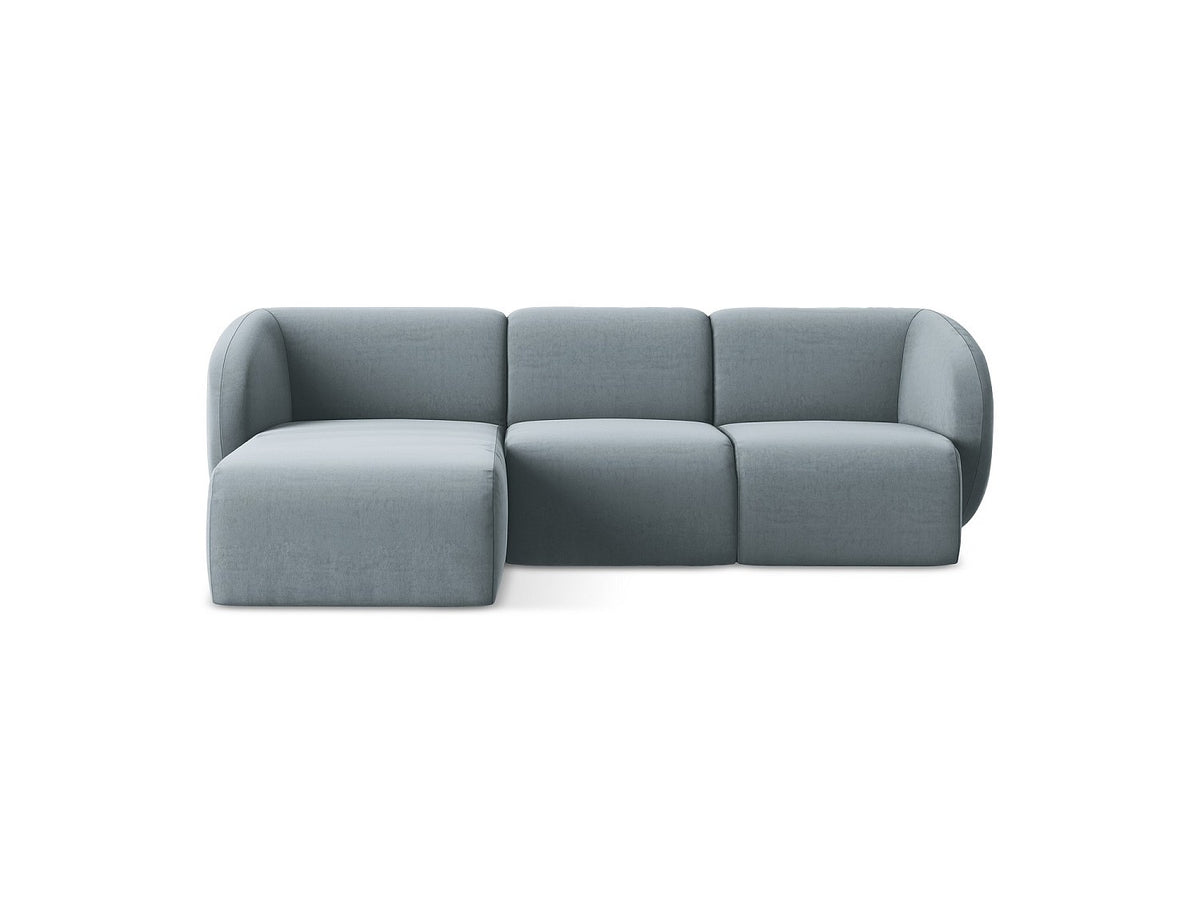 Canapé modulable 3 places bleu tissu