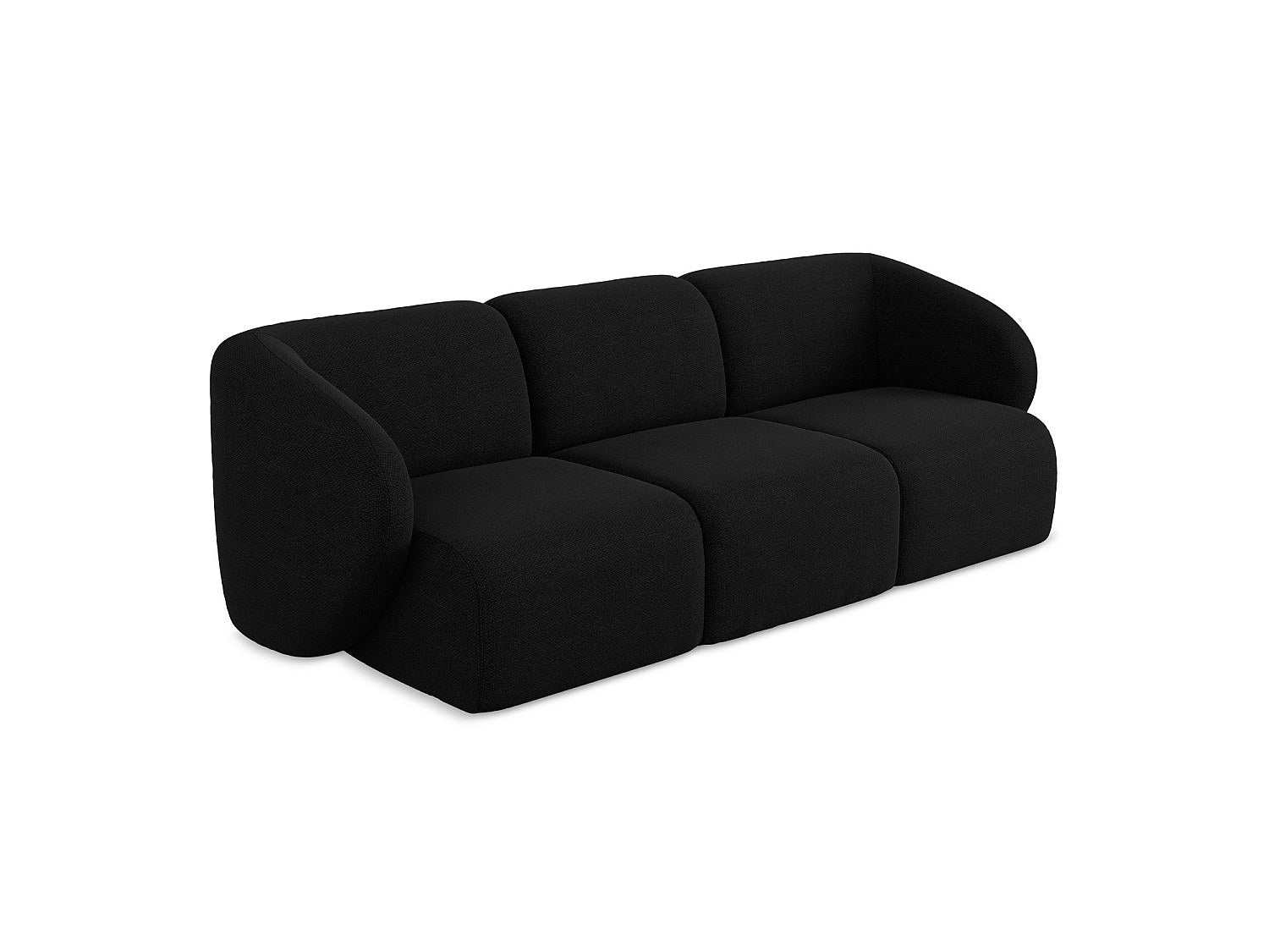 Canapé modulable 3 places noir tissu