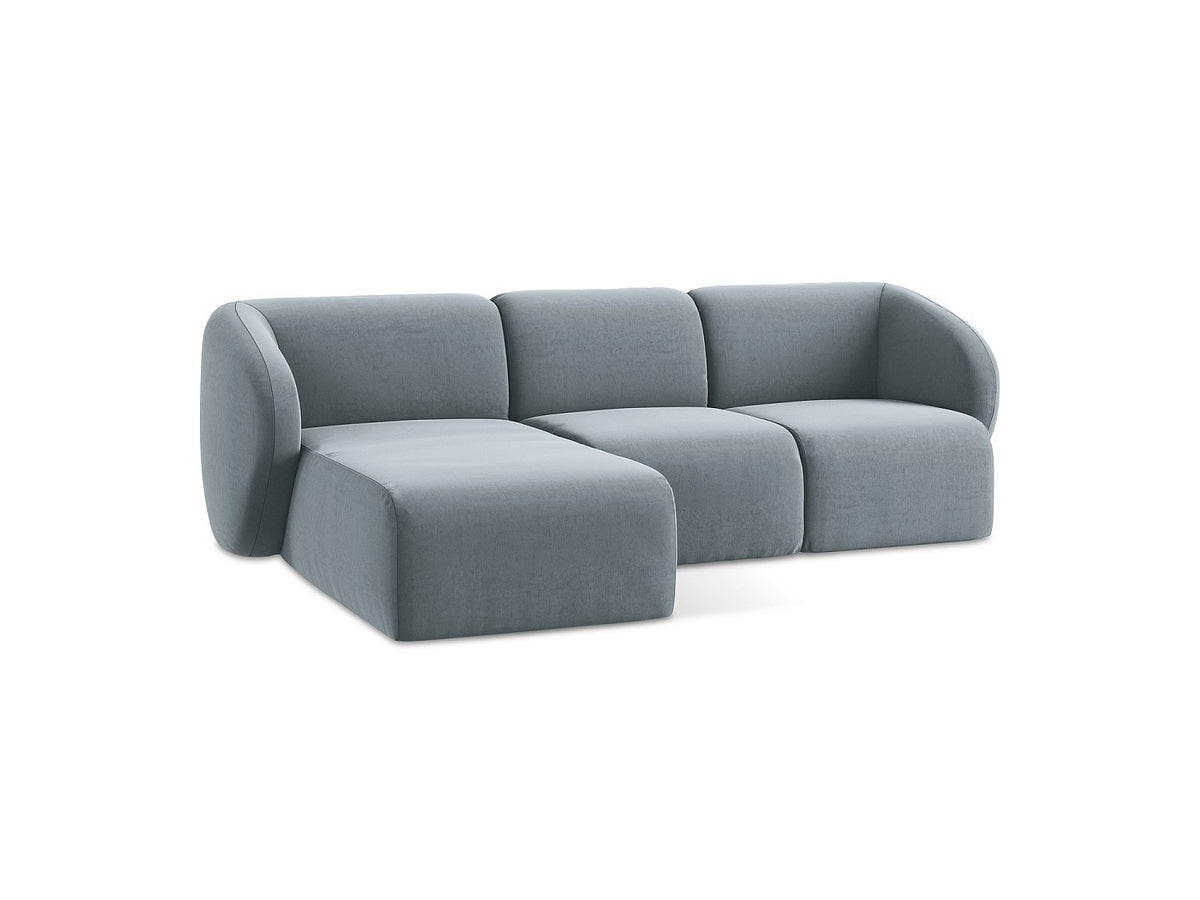 Canapé modulable 3 places bleu tissu