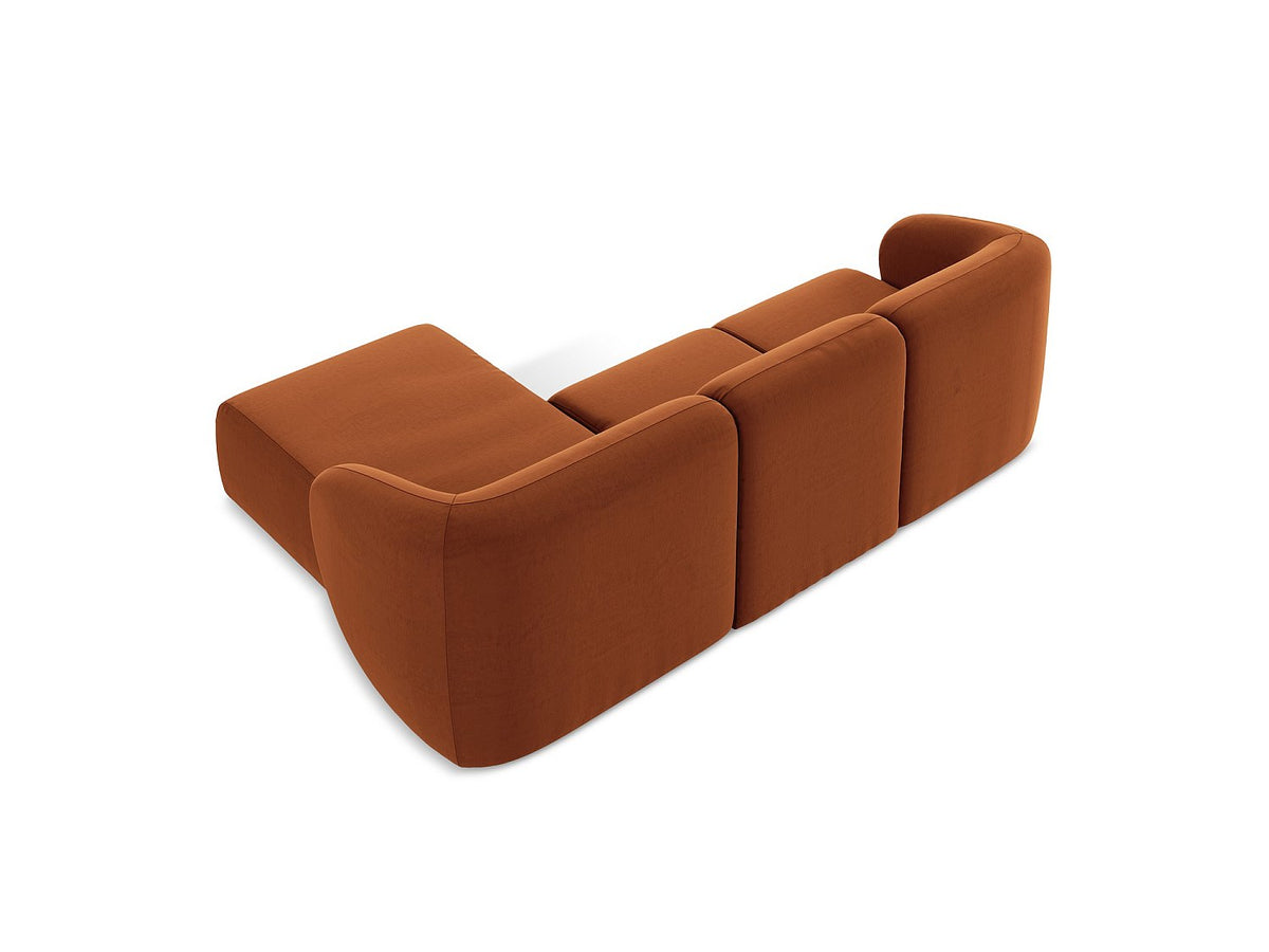 Canapé modulable 3 places orange tissu