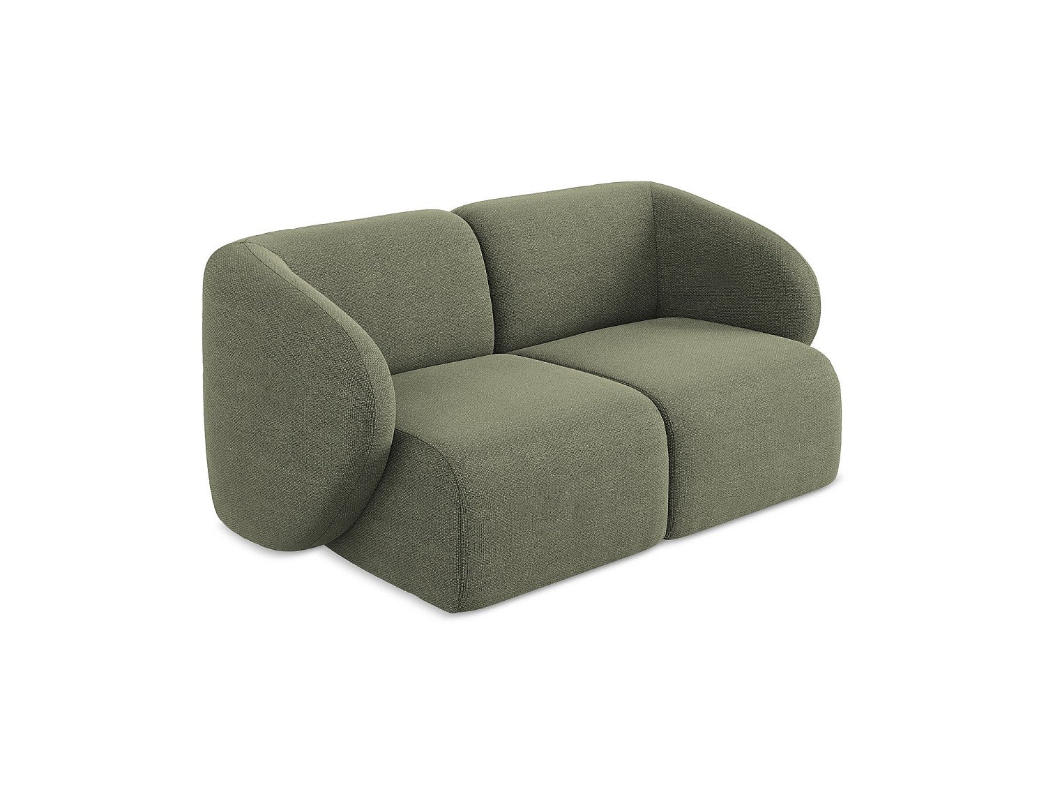 Canapé modulable 2 places vert tissu