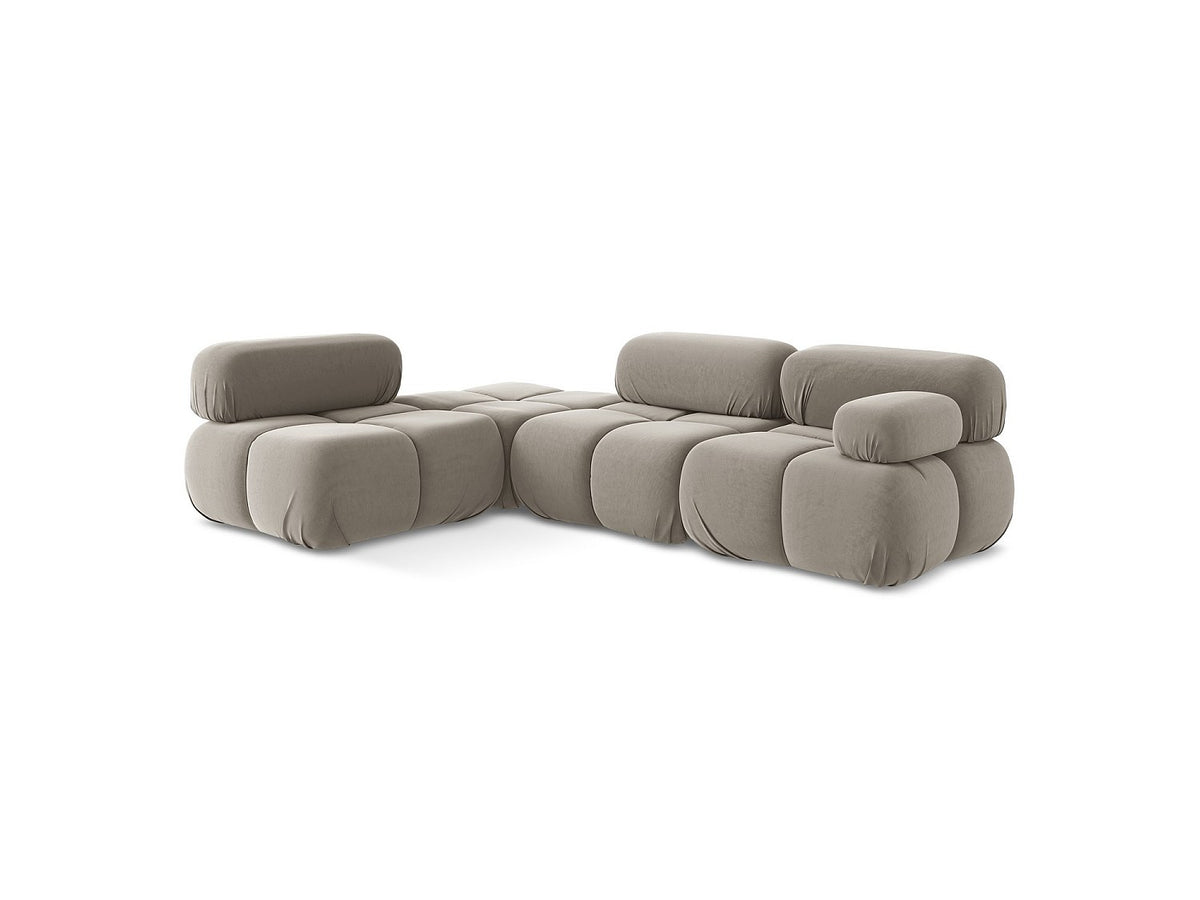 Canapé modulable 3 places taupe velours